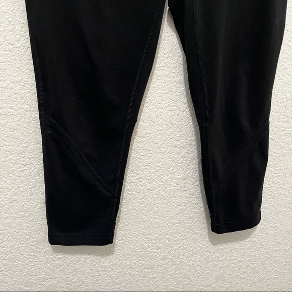 Zella Black Crop Mesh Ankle Stripe Leggings Activewear Pants Womens Size M - Picture 4 of 10